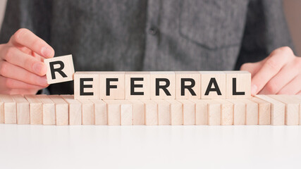 the word of referral on building blocks concept