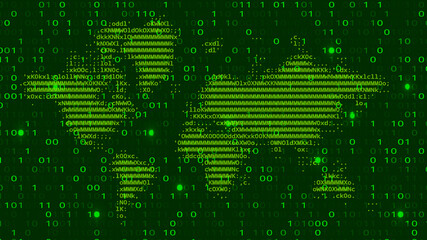 Matrix Digital Binary Code Background. Hacking Concept.