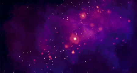 Wall Mural - vector cosmic watercolor illustration. colorful space background