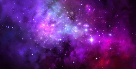 Wall Mural - cosmic artistic illustration. colorful space background with stars