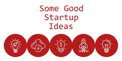 Poster - some good startup ideas background concept with some good startup ideas icons. Icons related brainstorm, idea, startup