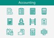 Premium set of accounting line icons. Simple accounting icon pack. Stroke vector illustration on a white background. Modern outline style icons collection of Invoice