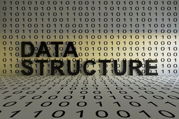 data structure concept text sunlight 3d illustration
