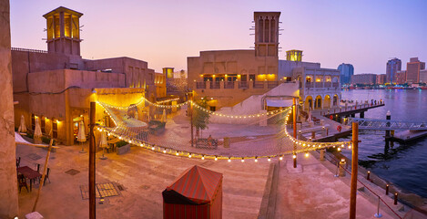 Wall Mural - Panorama of Al Fahidi and Dubai Creek from the upper terrace, UAE