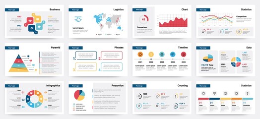 Poster - Presentation mockup. Modern business slide template, corporate advertising layout. Colorful analytic graphs, bars diagrams. Financial visualization. Infographic presentation vector design