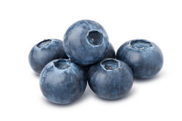 Fresh blueberries isolated on white background with clipping path. Full depth of field.