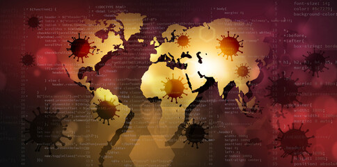Wall Mural - computer virus. mixed media banner
