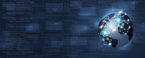 Wall Mural - web front-end developing banner