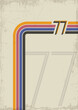 1977 Background, Vintage Color Lines, Grunge Texture, Sport Fashion Print Template
