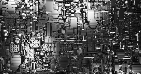 Industrial steel mechanical elements background