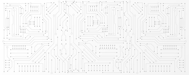 Wall Mural - back and white circuit electronic or electrical line with engineering technology concept vector back