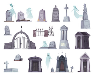 Poster - Cartoon Cemetery Set