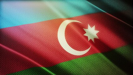 Azerbaijan flag is waving 3D animation. Azerbaijan flag waving in the wind. National flag of Azerbaijan. flag seamless loop animation. 4K