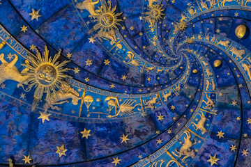 Leinwandbilder - Droste effect background. Abstract design for concepts related to astrology and fantasy.