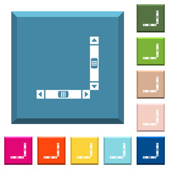 Sticker - Vertical and horizontal scroll bars white icons on edged square buttons