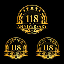 118 Years Anniversary Collection Logotype. Vector And Illustration.
