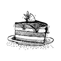 Canvas Print - Cake Doodle Illustration