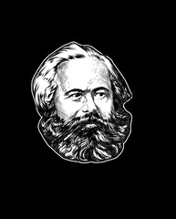 Digital drawing of Karl marx