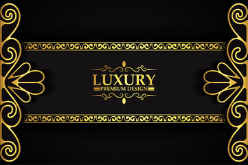 Luxury gold decorative floral frame background