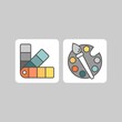 Palette flat vector icon. Tone flat vector icon. Color swatch flat vector icon
