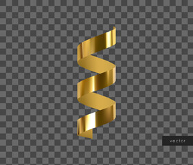 Wall Mural - Vector 3d gold glossy realistic serpentine. Golden design element.