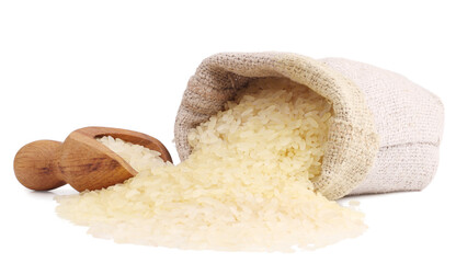 Wall Mural - Rice isolated on white background.