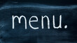 Casual menu sign for food, restauraunt and cafe concepts or designs.