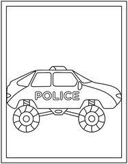 Sticker - 
Police car vector in linear design

