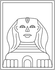 Canvas Print - 
An egyptian karnak temple colouring page

