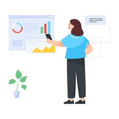 Sticker - 
Employee performance report in flat illustration

