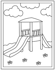 Poster - 

A playground slide template colouring page vector download


