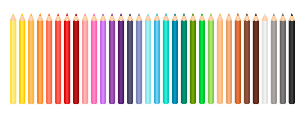 Colored pencil illustration set