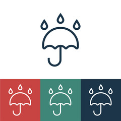 Wall Mural - Line icon rain with umbrella