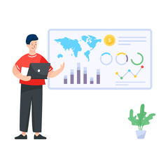 Wall Mural - 
A flat editable illustration of revenue management 

