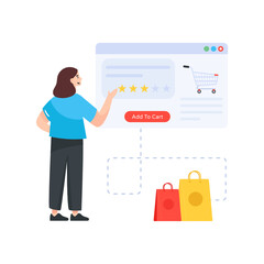 Wall Mural - 
Flat illustration design of customer feedback vector

