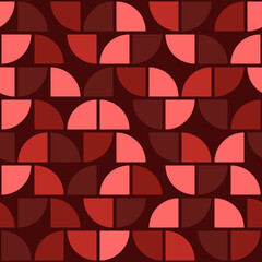 Poster - Red Parts Of Circle Red Color. Vector Red Pattern.