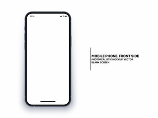 Wall Mural - photo realistic mobile phone iphone vector mockup with blank screen isolated on white background. ph