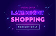 © Sergii Pavlovskyi - Late Night Sale Advertising Banner with Typography. Blue Background with Glowing Stars. Design for Shopping Discount