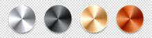 Realistic Metal Chrome Button. Silver Steel Volume Control Knob. Application Interface Design Element. App Icon. Vector Illustration.