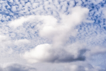 Wall Mural - beautiful white clouds in the sky with different shapes and blue sky