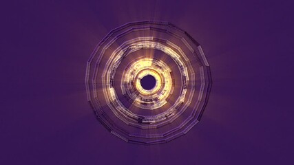 Wall Mural - Abstract Circle With Light Rays Coloured