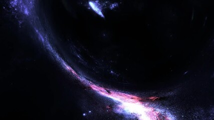 giant black hole is moving and absorbing the space