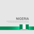 Nigeria flag on a white background. Vector banner design, nigeria national poster. Cover for business booklet. Ribbon with the nigerian flag. State patriotic, flyer, brochure
