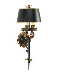 Wall Mural - Sconce black and gold with clipping path.