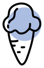 Poster - Sorbet ice cream in a coone, illustration, vector on a white background