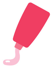 Canvas Print - Pink cream in a tube, illustration, vector on a white background