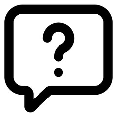 Wall Mural - 
Question mark inside speech bubble, solid design of help chat icon

