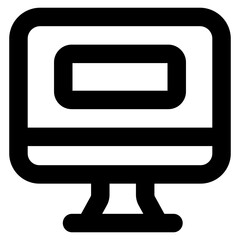 Wall Mural - 
Desktop display, solid icon of monitor 


