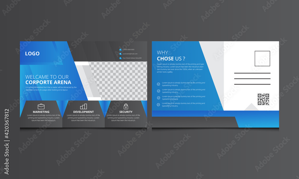 Parte Template PostCard Template, Vector Template for Opening Invitation Editable ...