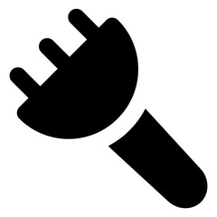 Canvas Print - 
Handheld lighting tool, solid icon of torch

